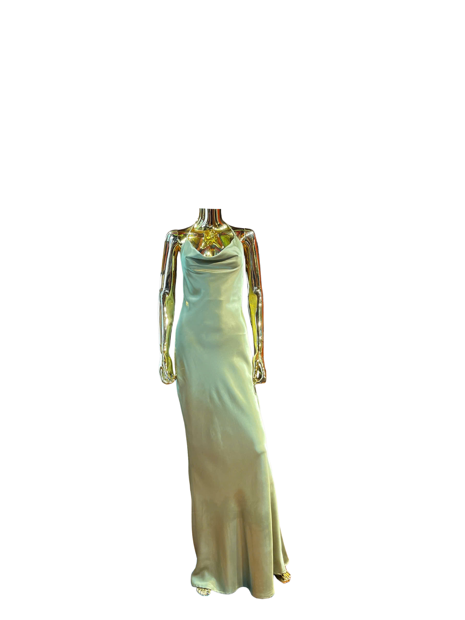 Satin Cowl Neck Slip Gown