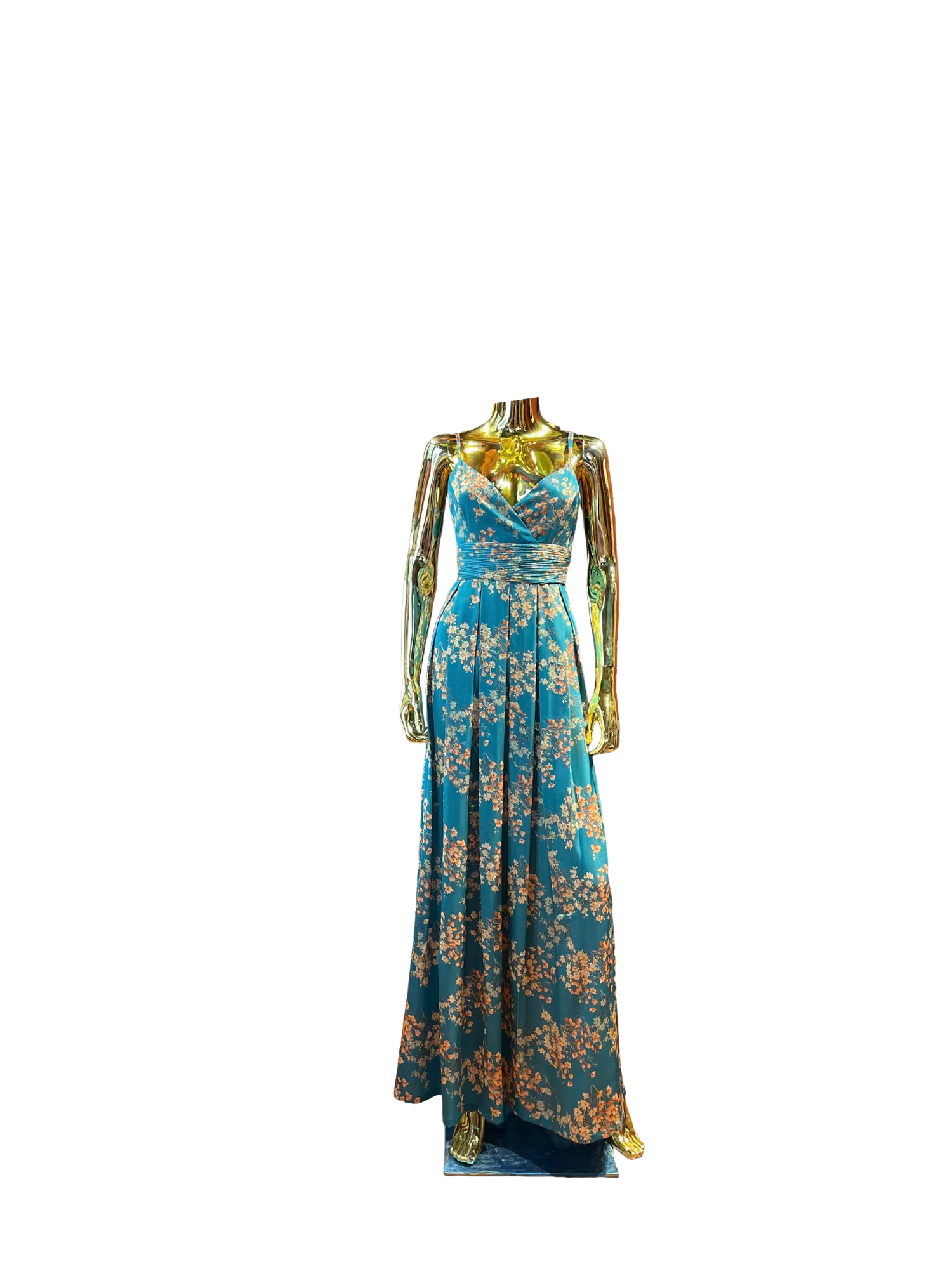 Floral Empire Waist Evening Gown