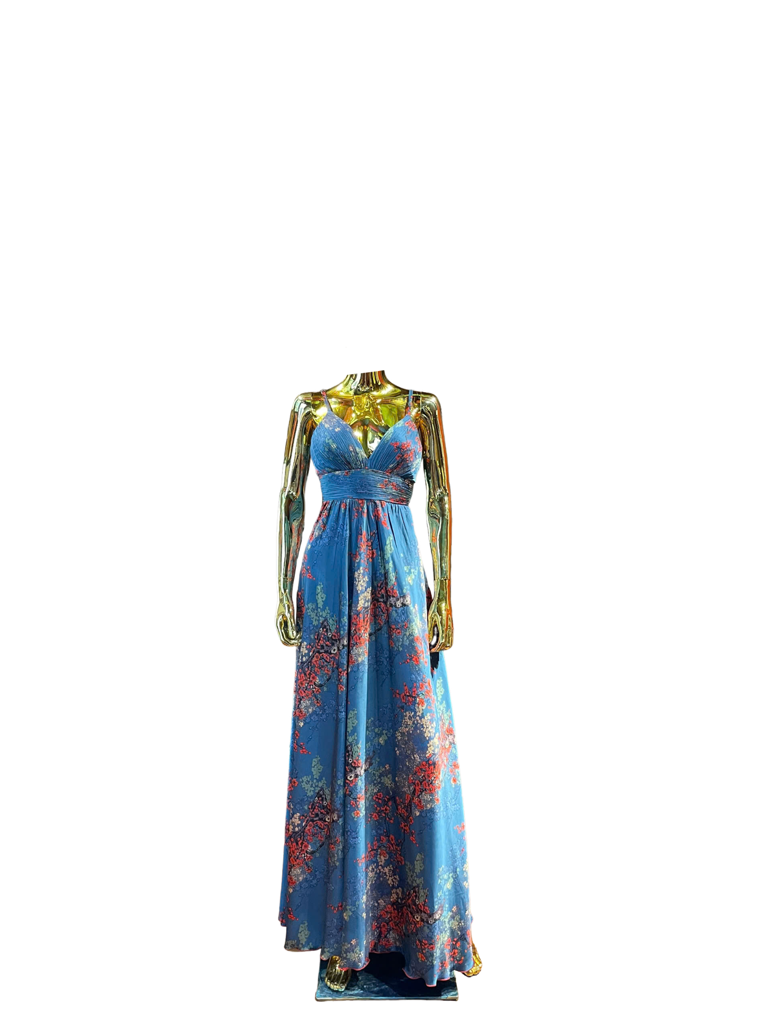 Emerald Blossom Evening Dress